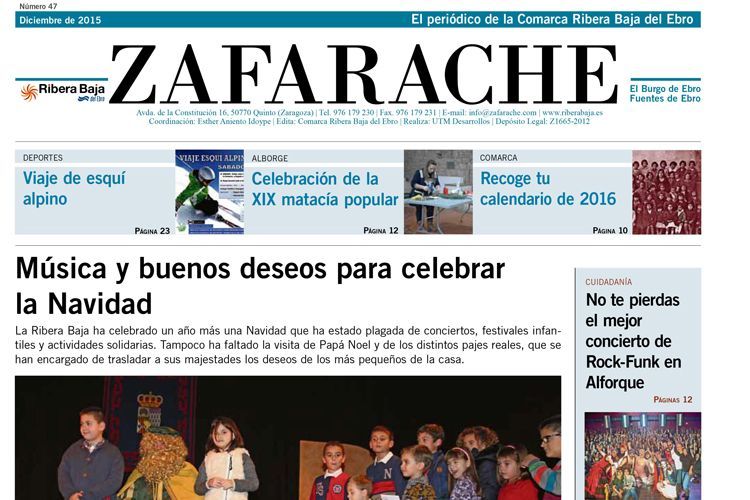 Portada del número 47 de Zafarache.Noticias diciembre 2015