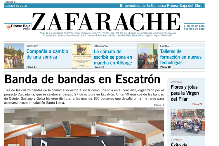 Zafarache mes de octubre 2018