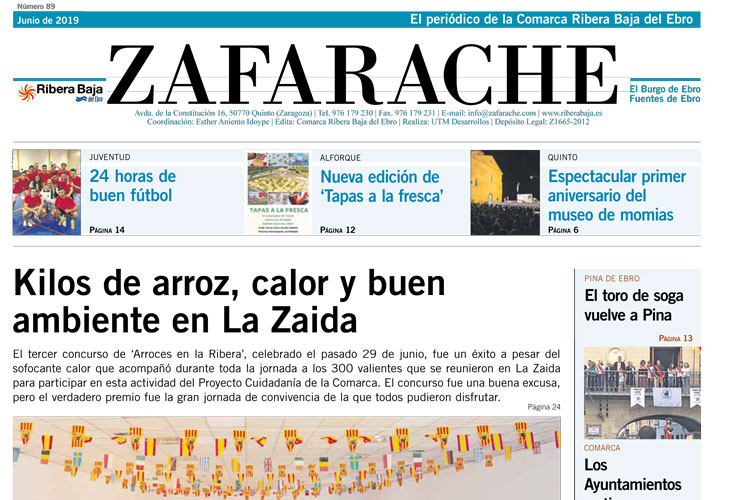 Zafarache mes de junio 2019