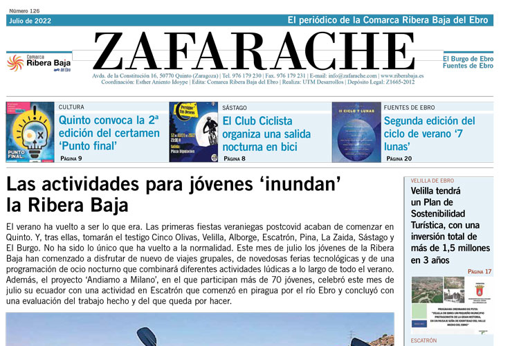 Zafarache mes de julio 2022