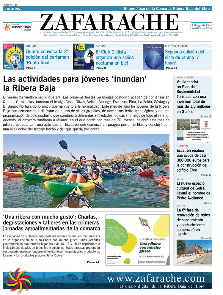 Zafarache mes de julio 2022