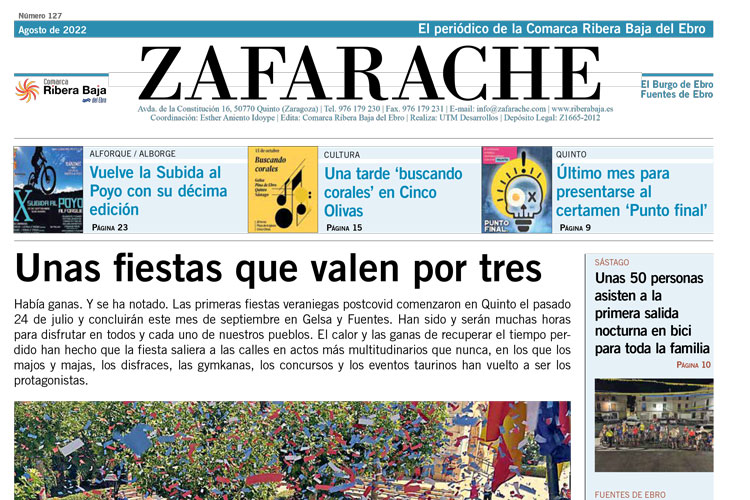 Portada Zafarache agosto 2022
