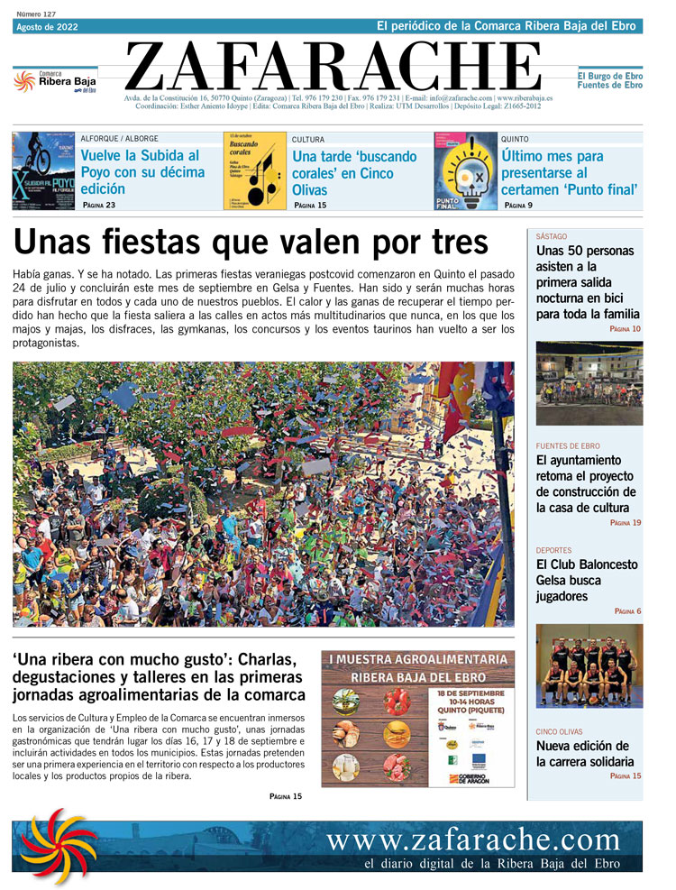 Portada Zafarache agosto 2022