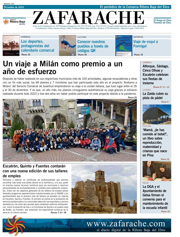 Portada Zafarache mes de enero 2023