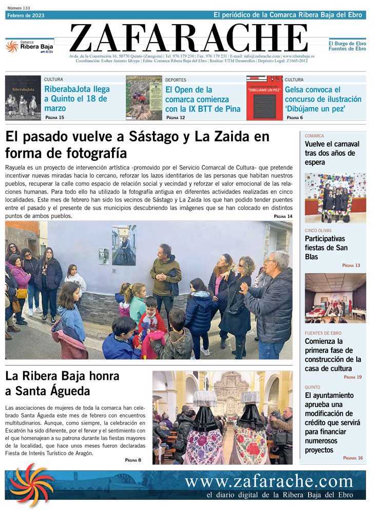 Portada Zafarache mes de febrero de 2023
