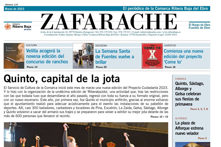 Portada Zafarache mes de marzo de 2023