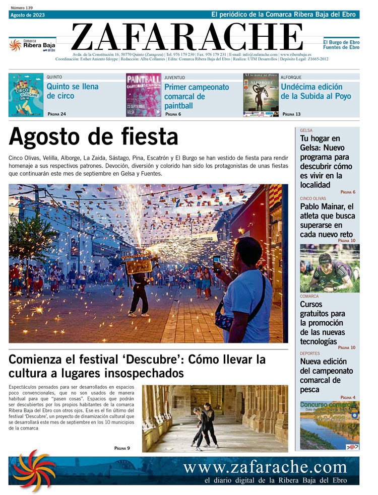 Portada Zafarache mes de agosto