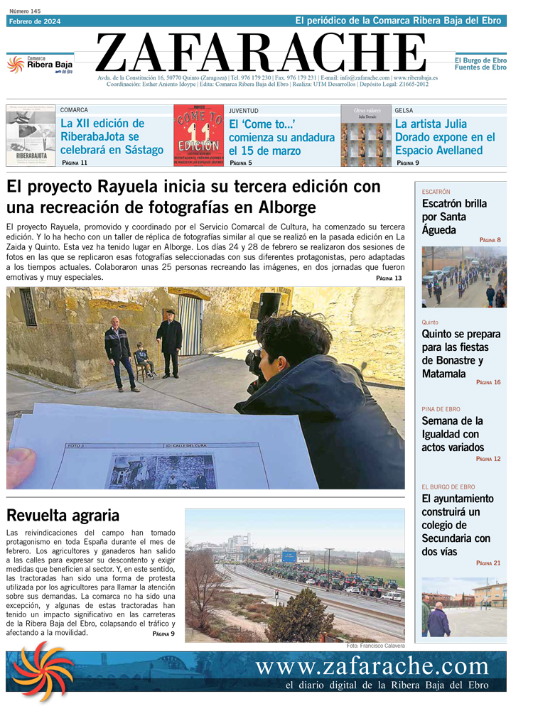 Portada zafarache mes de febrero 2024