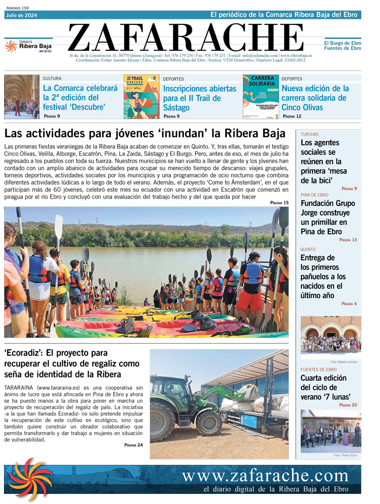 Portada zafarache mes de julio