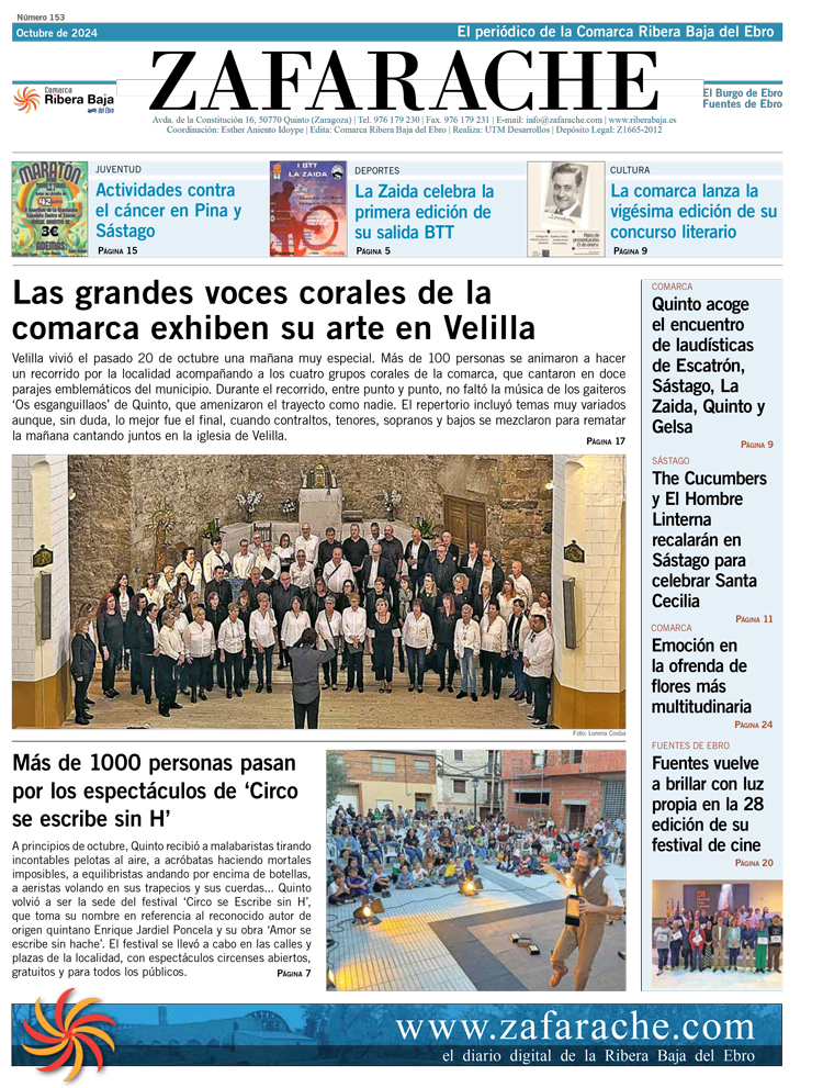 Portada Zafarache mes de octubre 2024