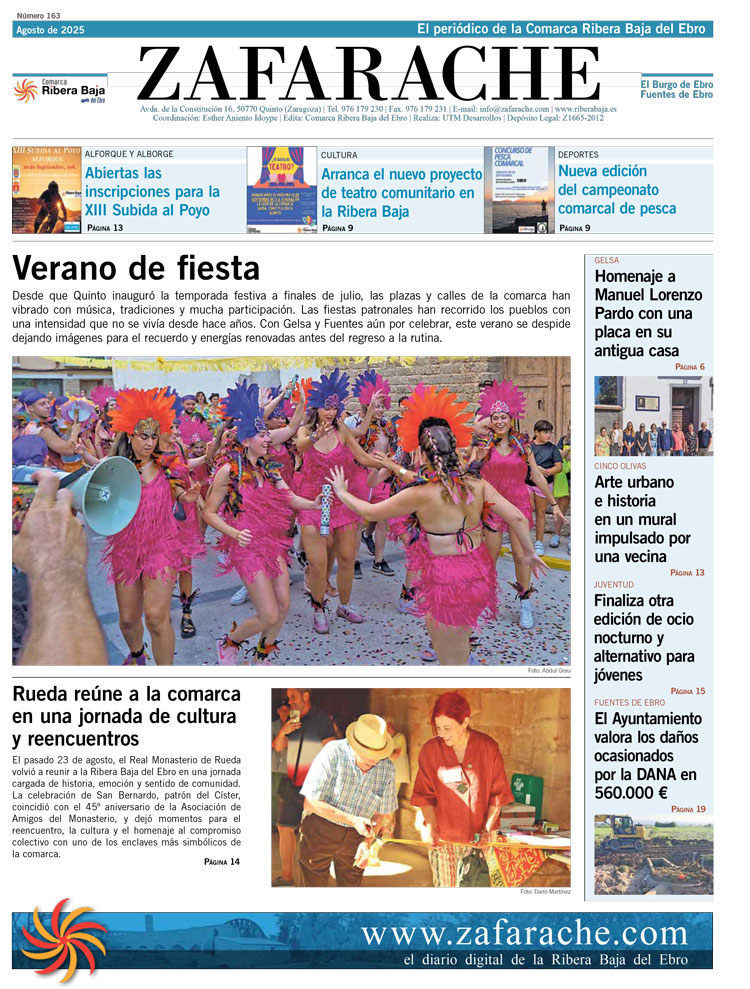 Portada zafarache mes de agosto 2025