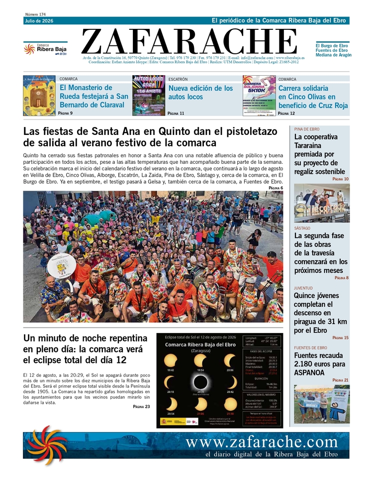 Portada Zafarache mes de julio de 2026.