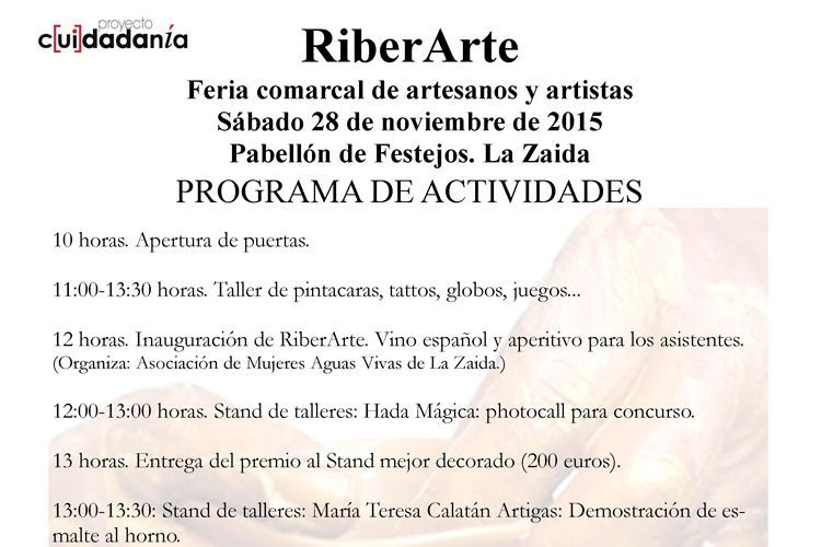 Cartel de actividades de RiberArte en La Zaida