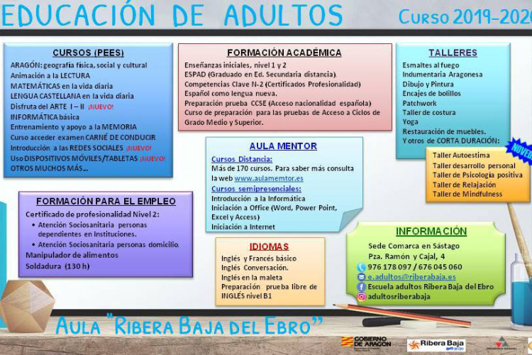 Cartel educación adultos Ribera Baja