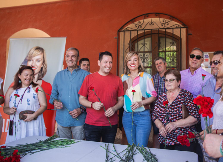 Pilar Alegría en una foto de archivo tomada en Quinto durante la última campaña electoral