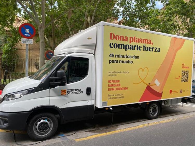 Aragón estrena su primera unidad móvil de donación de plasma