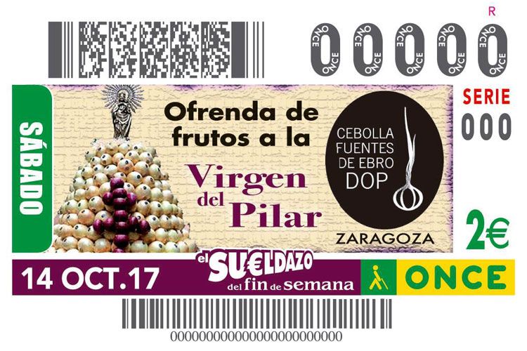 cupón ONCE cebolla Fuentes DOP