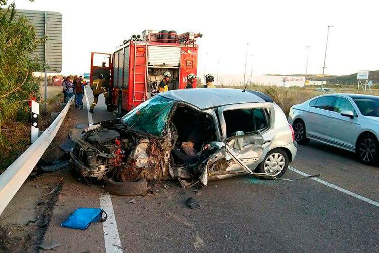 Imagen del último accidente ocurrido en la N-232, en el término municipal de El Burgo