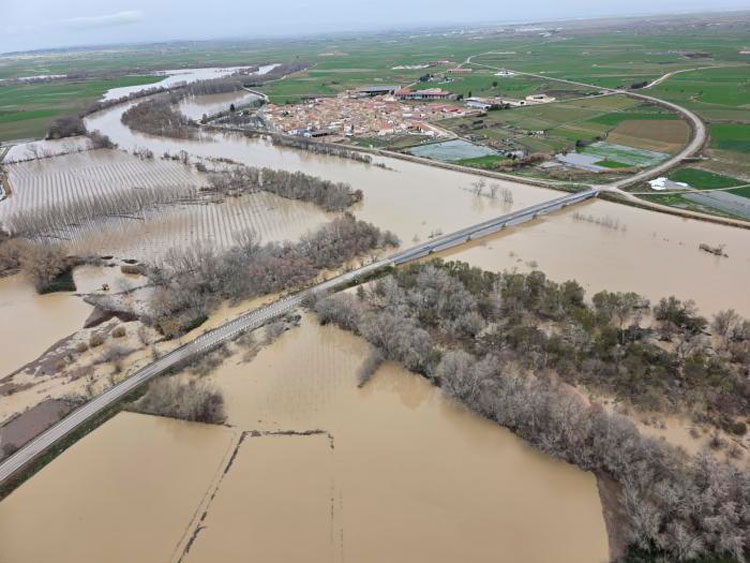 Pradilla de Ebro este martes desde el helicóptero del 112.