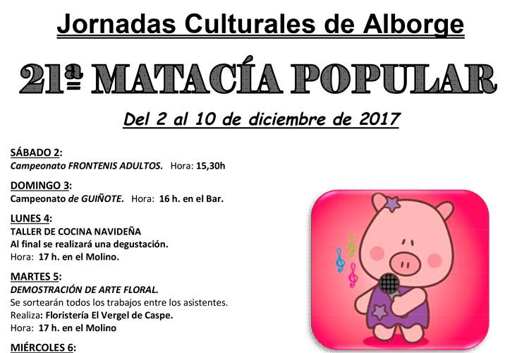 21 edición matacía popular Alborge