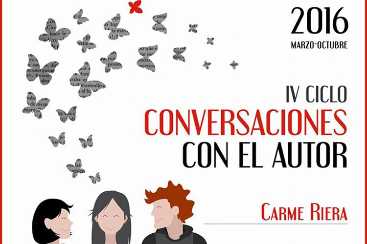 Cartel conversaciones con el autor Carme Riera