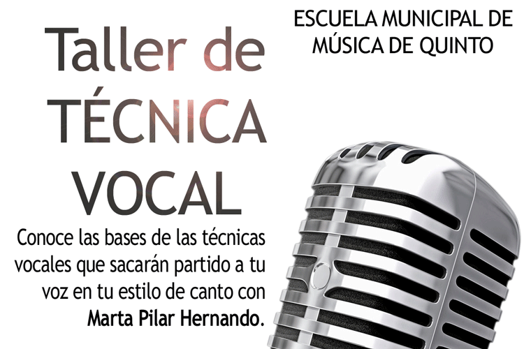 Cartel del taller de técnica vocal de Quinto