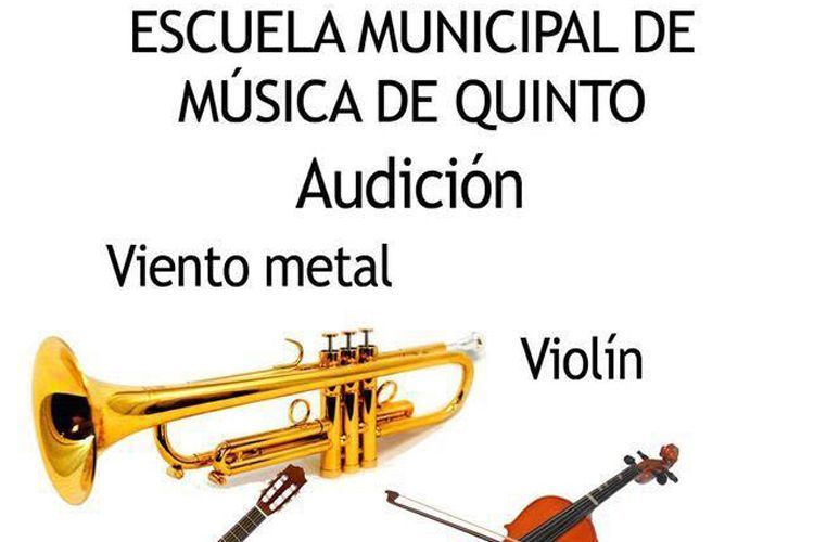 Cartel escuela música Quinto