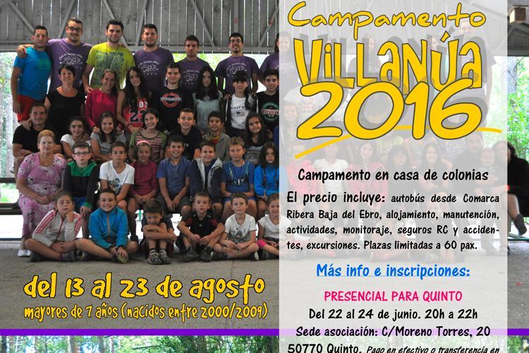Cartel campamento Villanúa