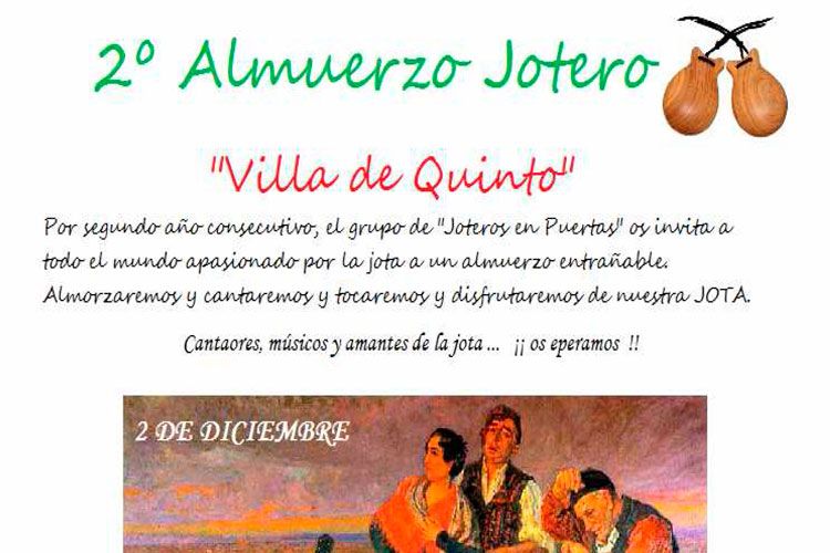 Cartel almuerzo jotero Quinto