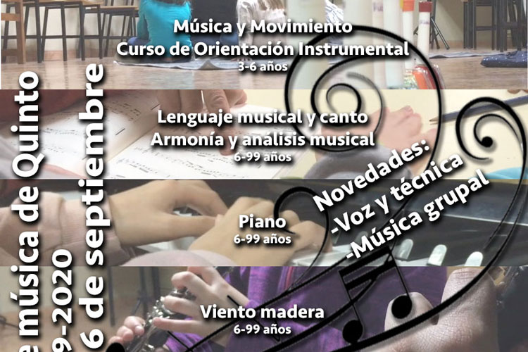Cartel escuela de música Quinto