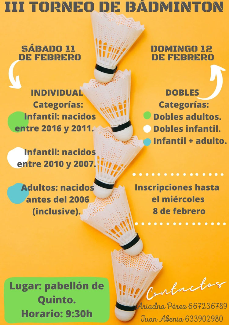 Cartel bádminton